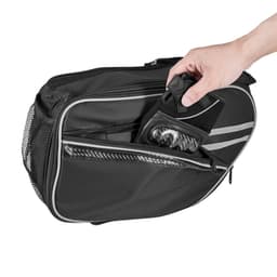 Brašna na motocykl, 30 l (15 l x 2) boční brašna na sedlo s velkou kapacitou s nepromokavým krytem proti dešti a popruhy, kompatibilní s většinou motocyklů, taška na úschovu zavazadel pro venkovní sporty a motocykly, černá - miniatura 4