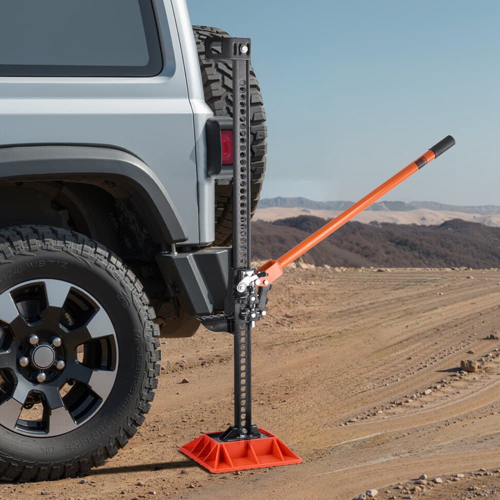 Zemědělský zvedák s podstavcem, 122cm vysokozdvižný zemědělský zvedák, nosnost 3,18 tuny s ráčnou, terénní zvedáky, vysoce výkonné zvedáky s rozsahem zdvihu 130,1–1079,5 mm pro traktory, nákladní automobily a SUV