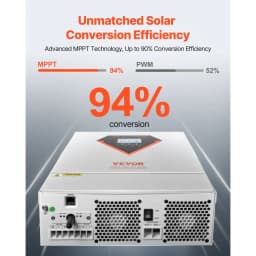 Hybridní solární invertor, 3500 W, univerzální nabíječka s čistě sinusovým proudem, 24 V DC na 220/230 V AC, s vestavěným WIFI 100A MPPT solárním regulátorem, pro olověné a lithiové baterie mimo síť - miniatura 7