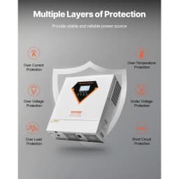 Hybridní solární invertor, 3500 W, univerzální nabíječka s čistě sinusovým proudem, 24 V DC na 220/230 V AC, s vestavěným WIFI 100A MPPT solárním regulátorem, pro olověné a lithiové baterie mimo síť - miniatura 10