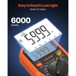 Digitální multimetr, 6000bodový TRMS DC/AC voltmetr, tester proudu, profesionální NCV multimetr pro proud, napětí, odpor, kapacitu, pracovní cyklus, teplotu, diody, test kontinuity fázového vodiče - miniatura 7
