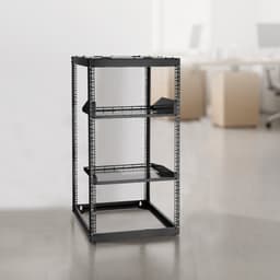 20U síťový rack s otevřeným rámem, hloubka 585 mm, nástěnný nebo stojící serverový rack, odolný 4sloupkový, s odvětrávanými policemi a montážním materiálem, pojme veškeré vaše síťové IT vybavení, AV zařízení. - miniatura 1