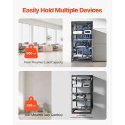 20U síťový rack s otevřeným rámem, hloubka 585 mm, nástěnný nebo stojící serverový rack, odolný 4sloupkový, s odvětrávanými policemi a montážním materiálem, pojme veškeré vaše síťové IT vybavení, AV zařízení. - miniatura 6