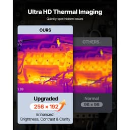 Termokamera, IR rozlišení 256 x 192, ruční termokamera s 2MP vizuální kamerou, obnovovací frekvence 25 Hz, infračervená kamera s 3,5palcovou dotykovou obrazovkou, -4 °F až 1022 °F, podpora WIFI - miniatura 6