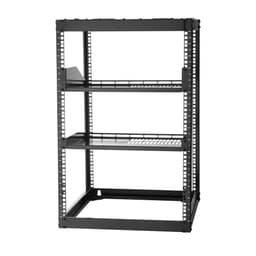 16U síťový rack s otevřeným rámem, hloubka 585 mm, nástěnný nebo stojící serverový rack, odolný 4sloupkový, s odvětrávanými policemi a montážním materiálem, pojme veškeré vaše síťové IT vybavení, AV vybavení. - miniatura 3