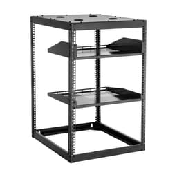 16U síťový rack s otevřeným rámem, hloubka 585 mm, nástěnný nebo stojící serverový rack, odolný 4sloupkový, s odvětrávanými policemi a montážním materiálem, pojme veškeré vaše síťové IT vybavení, AV vybavení. - miniatura 4