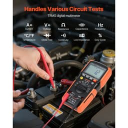 Digitální multimetr, 6000bodový TRMS DC/AC voltmetr, tester proudu, automatický multimetr pro měření proudu, napětí, odporu, kapacity, teploty, diod, kontinuity a nízké impedance - miniatura 6