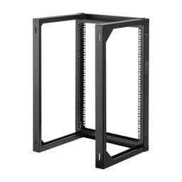Nástěnný serverový rack 15U, maximální nosnost 68,04 kg, síťový rack s otevřeným rámem a otočnými dveřmi o 180 stupňů, uhlíková ocel, ideální pro IT síťová zařízení a AV zařízení, počítačový server, černý - miniatura 5