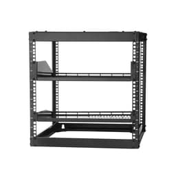 10U síťový rack s otevřeným rámem, hloubka 585 mm, nástěnný nebo stojící serverový rack, odolný 4sloupkový, s odvětrávanými policemi a montážním materiálem, pojme veškeré vaše síťové IT vybavení, AV vybavení. - miniatura 3