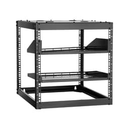 10U síťový rack s otevřeným rámem, hloubka 585 mm, nástěnný nebo stojící serverový rack, odolný 4sloupkový, s odvětrávanými policemi a montážním materiálem, pojme veškeré vaše síťové IT vybavení, AV vybavení. - miniatura 5