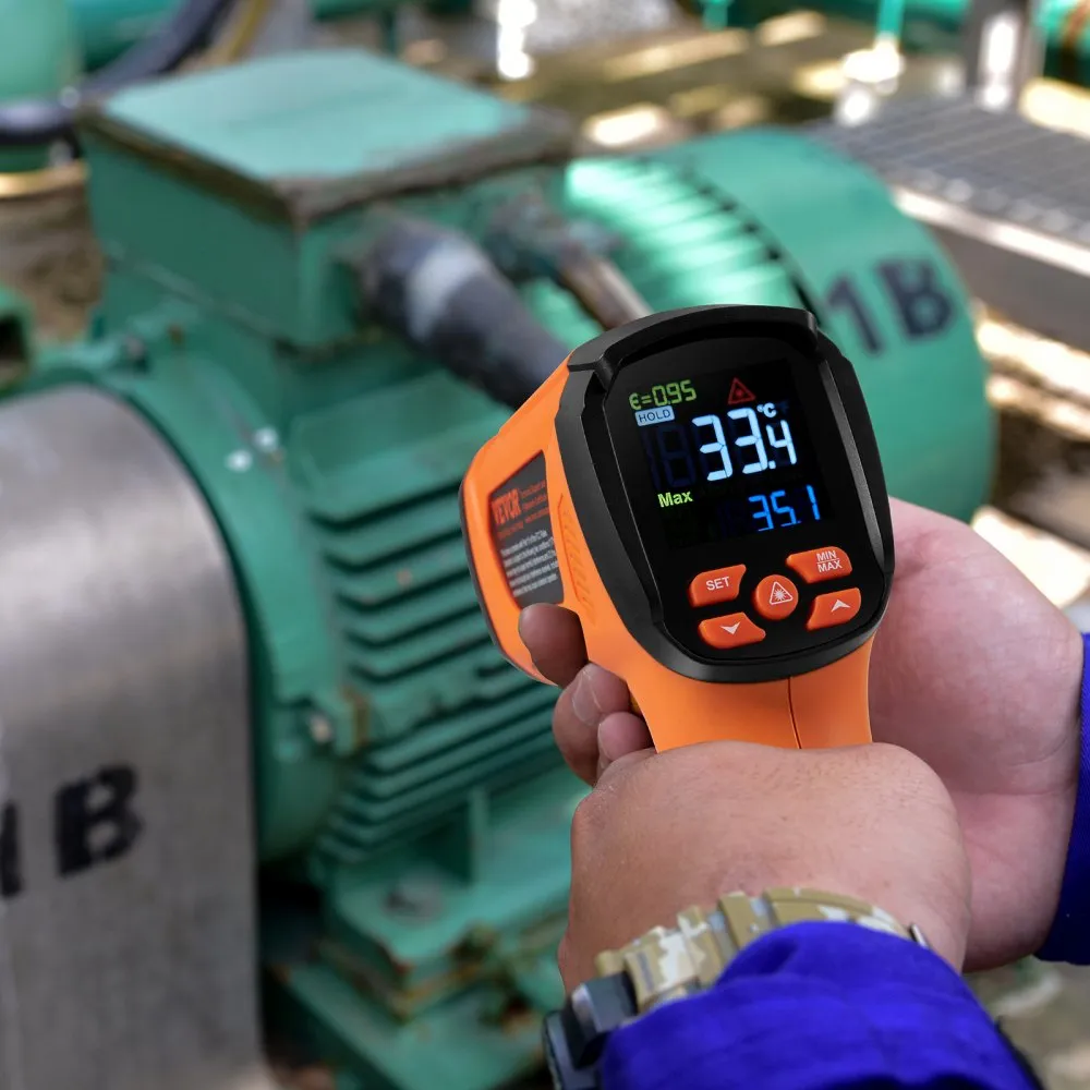 Infračervený teploměr, -40~2732°F, duální laserová teplotní pistole, bezkontaktní, ruční infračervená tepelná pistole s nastavitelnou emisivitou pro tavení kovů/vaření/pečení na pizzu/motor (není určeno pro lidi)