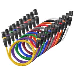XLR kabel 1 m, balení 10 kusů, stíněné, vyvážené DMX mikrofonní kabely (samec-samice), pozlacené 3pinové XLR mikrofonní a reproduktorové kabely, pro pódiové osvětlení, mikrofony, zesilovače, mixéry, reproduktorové systémy - miniatura 3