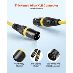 XLR kabel 1 m, balení 10 kusů, stíněné, vyvážené DMX mikrofonní kabely (samec-samice), pozlacené 3pinové XLR mikrofonní a reproduktorové kabely, pro pódiové osvětlení, mikrofony, zesilovače, mixéry, reproduktorové systémy - miniatura 7