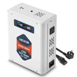 Snižující měnič napětí, 3000VA, Vysoce výkonný měnič napětí, transformátor 220V na 110V, se 2 americkými zásuvkami, USB výstup, LCD displej, teplotní ochrana, pro spotřebiče 110V - miniatura 2