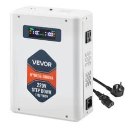 Snižující měnič napětí, 3000VA, Vysoce výkonný měnič napětí, transformátor 220V na 110V, se 2 americkými zásuvkami, USB výstup, LCD displej, teplotní ochrana, pro spotřebiče 110V - miniatura 3