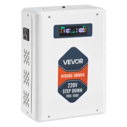 Snižující měnič napětí, 3000VA, Vysoce výkonný měnič napětí, transformátor 220V na 110V, se 2 americkými zásuvkami, USB výstup, LCD displej, teplotní ochrana, pro spotřebiče 110V - miniatura 4
