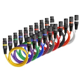 XLR kabel 2 m, balení 10 kusů, stíněné, vyvážené DMX mikrofonní kabely (samec-samice), pozlacené 3pinové XLR mikrofonní a reproduktorové kabely, pro pódiové osvětlení, mikrofony, zesilovače, mixéry, reproduktorové systémy - miniatura 12