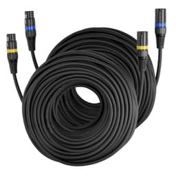 XLR kabel 30,48 m, balení 2 kusů, stíněné, vyvážené DMX mikrofonní kabely (samec-samice), pozlacený 3pinový XLR mikrofonní/reproduktorový kabel, pro pódiové osvětlení, mikrofony, zesilovače, mixéry, reproduktorové systémy - miniatura 4