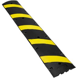 2 ks gumových zpomalovacích prahů 183 x 30 x 4,5 cm, 2 kanály, nosnost 100 000 kg, pro těžké dopravní zpomalovací prahy, s vysoce reflexním žlutým proužkem, 8 rozpínacími šrouby a 1 vrtákem, pro asfaltové a betonové štěrkové vozovky - miniatura 4
