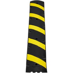 2 ks gumových zpomalovacích prahů 183 x 30 x 4,5 cm, 2 kanály, nosnost 100 000 kg, pro těžké dopravní zpomalovací prahy, s vysoce reflexním žlutým proužkem, 8 rozpínacími šrouby a 1 vrtákem, pro asfaltové a betonové štěrkové vozovky - miniatura 3