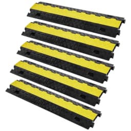 5dílná ochrana kabelů pro rampu, 2 kanály, nosnost 10 000 kg/náprava, rozměry 91,8 x 25 x 4,3 cm, odolný kryt drátu z TPU, ochrana hadice pro rampu, příjezdová cesta, zpomalovací prahy s TPR odklápěcím horním krytem, pro vnitřní i venkovní použití - miniatura 2