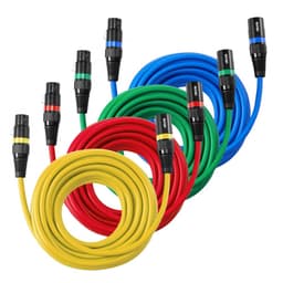 XLR kabel 7,62 m, balení 4 kusů, stíněné, vyvážené DMX mikrofonní kabely (samec-samice), pozlacené 3pinové XLR mikrofonní a reproduktorové kabely, pro pódiové osvětlení, mikrofony, zesilovače, mixéry, reproduktorové systémy - miniatura 3