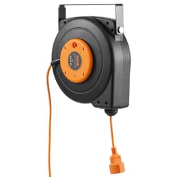 Prodlužovací kabel s navíjecím kabelem, 19 m, 1000W, odolný navíjecí kabel s přívodním kabelem o délce 1 m, ochrana proti přehřátí, PP pouzdro, otočný držák o 180° pro montáž na strop nebo na zeď - miniatura 4