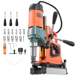 Magnetická vrtačka, 1400 W, průměr vrtání 50 mm, otáčky 0–850 ot./min, možnost změny směru otáčení, magnetická vrtačka s 11 vrtacími korunkami, elektrická vrtačka pro průmysl a domácí kutily - miniatura 2