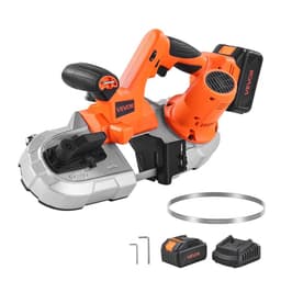 Přenosná pásová pila 20 V, hloubka řezu 65 x 65 mm, AC 220 V, 360 W pásová pila s bezkartáčovým motorem, baterie 4,0 Ah, akumulátorová a kompaktní přenosná pásová pila, variabilní rychlost 0–192 m/min, pro řezání kovu a dřeva - miniatura 12