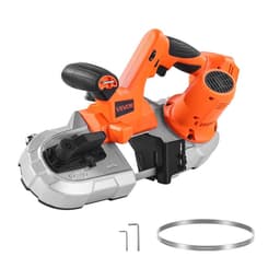 Přenosná pásová pila, hloubka řezu 65 x 65 mm, pásová pila 360 W s bezkartáčovým motorem, akumulátorová a kompaktní přenosná pásová pila, integrované závěsné háky, variabilní rychlost 0–192 m/min pro řezání kovu a dřeva (bez nástroje) - miniatura 12