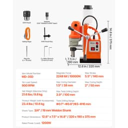 Magnetická vrtačka, 1200 W, průměr vrtání 38 mm, magnetická vrtačka Power Mag 10 000 N, otáčky 900 ot./min, s weldonovou stopkou, efektivní chlazení, pro kovové povrchy, průmysl a domácí úpravy - miniatura 11