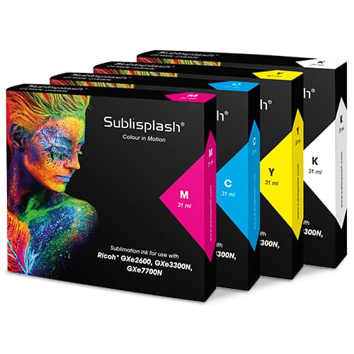 Sublisplash® pro Ricoh GXe2600/3300N/7700N, 31ml kazety, různé barvy