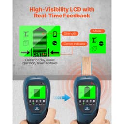 Detektor stěnových trámů, 5 v 1, elektronický detektor stěnových trámů s inteligentním senzorem, LCD displejem s vysokým rozlišením a zvukovým alarmem, pro střed a okraj kovu, AC dráty, trámy, trubky, modrý - miniatura 8