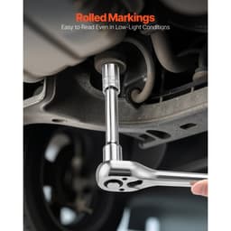 Sada nástrčných klíčů, 33 kusů, 12,7 mm nástrčný klíč a ráčna, SAE a metrické, sada nářadí pro mechaniky s ráčnou, prodlužovací tyčí a úložným pouzdrem, legovaná ocel CR-V, pro opravy automobilů - miniatura 8