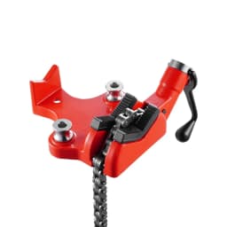 Řetězový svěrák na trubky pro vysoké zatížení, kapacita trubek 1/4" - 6", robustní řetěz a litinová základna 28", průmyslové upínání trubek pro instalatérské práce, opravy automobilů, kovoobrábění - miniatura 2