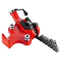 Řetězový svěrák na trubky pro vysoké zatížení, kapacita trubek 1/4" - 6", robustní řetěz a litinová základna 28", průmyslové upínání trubek pro instalatérské práce, opravy automobilů, kovoobrábění - miniatura 3