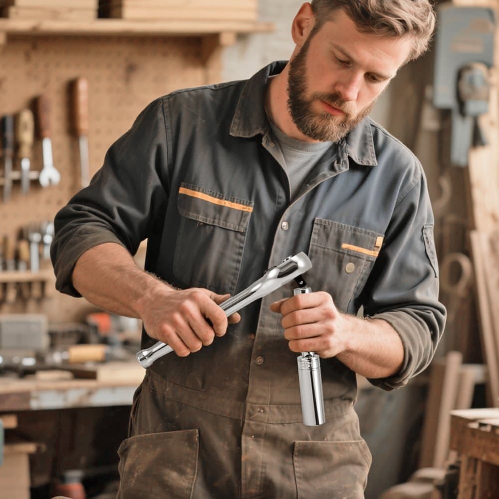 Sada nástrčných klíčů, 76 kusů, sada nástrčných klíčů a ráčny 9,5 mm, SAE a metrické, hluboké a mělké, sada nářadí pro mechaniky s příslušenstvím a úložným pouzdrem, legovaná ocel CR-V, pro opravy automobilů