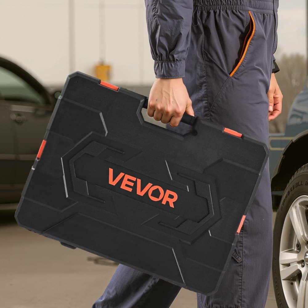 Sada nástrčných klíčů, 225 kusů, sada nástrčných klíčů a ráčny 9,5 & 6,4 & 12,7 mm, SAE a metrické, hluboké a mělké, sada nářadí pro mechaniky s bity, příslušenstvím, úložným pouzdrem, legovaná ocel CR-V, pro opravy