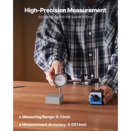 Úchylkoměr s číselníkovým testem, přesnost 0,03 mm, měřicí rozsah 0–25,4 mm, snadno čitelný velký číselník, profesionální pro měření vnitřního průměru, detekci házení, kontrolu rovinnosti - miniatura 6
