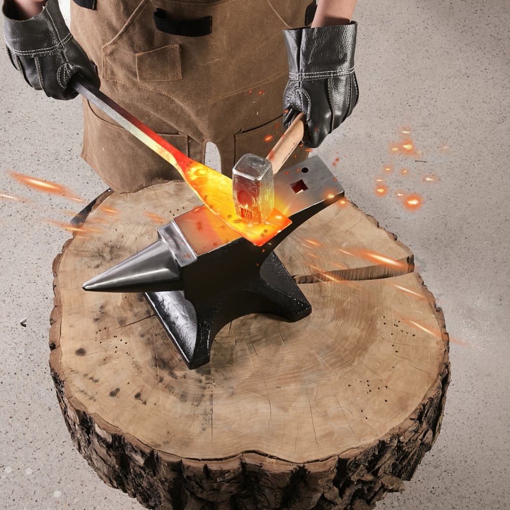 Jednorohová kovadlina, kovadlina z lité oceli o hmotnosti 55 liber, vysoce tvrdá robustní kulatá kovadlina z rohu pro kováře, s velkou pracovní deskou a stabilní základnou, nástroj pro ohýbání, tvarování a kroucení kovů