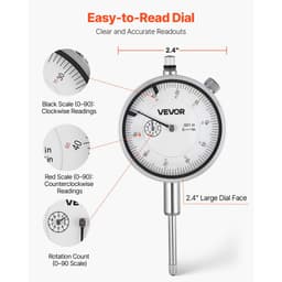 Úchylkoměr s dvojitým stojanem a úložným pouzdrem, přesnost 0,03 mm, rozsah 0–25,4 mm, jemně nastavitelné dlouhé rameno, nemagnetické centrovací tyče pro nastavení stroje, měření úzkých ploch - miniatura 9