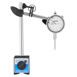Úchylkoměr s dvojitým stojanem a úložným pouzdrem, přesnost 0,03 mm, rozsah 0–25,4 mm, jemně nastavitelné dlouhé rameno, nemagnetické centrovací tyče pro nastavení stroje, měření úzkých ploch - miniatura 12