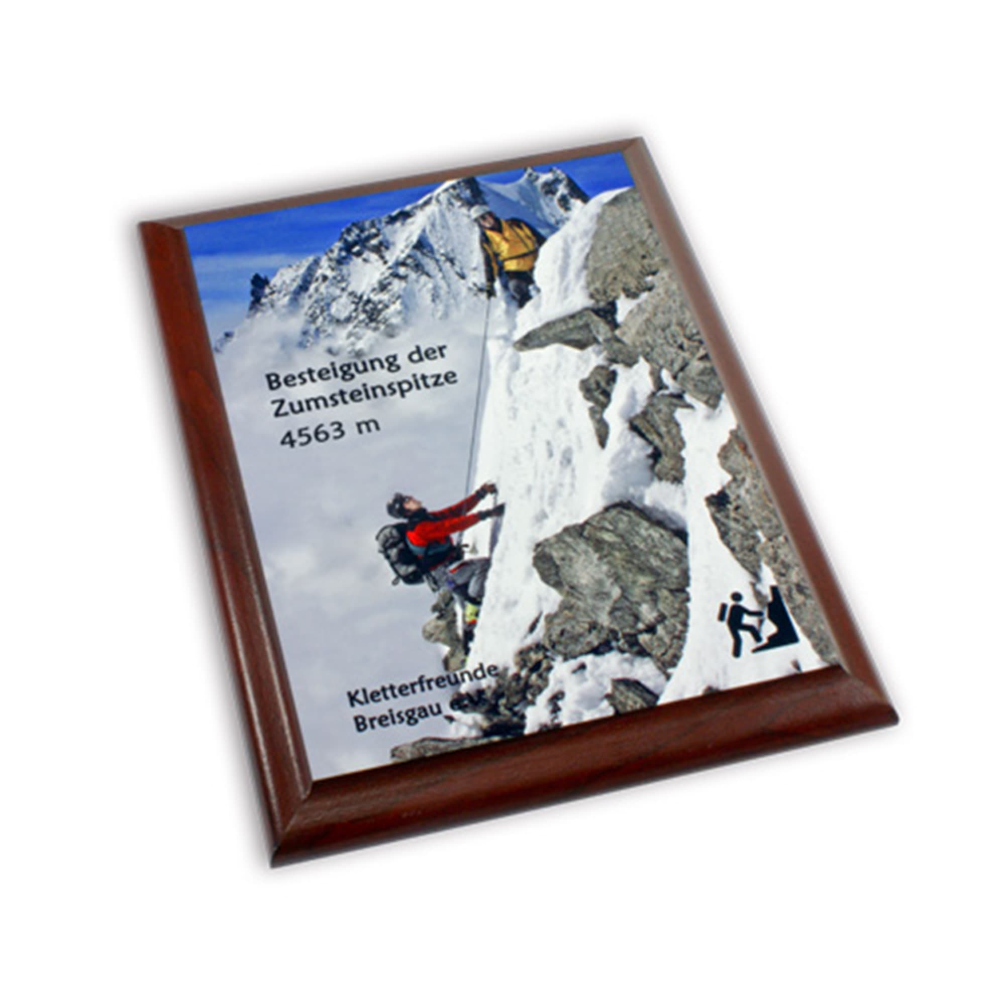 Nástěnná plaketa UNISUB lesklá bílá, 150 x 200 x 16 mm, barva rámu třešňové dřevo, 21 ks/karton