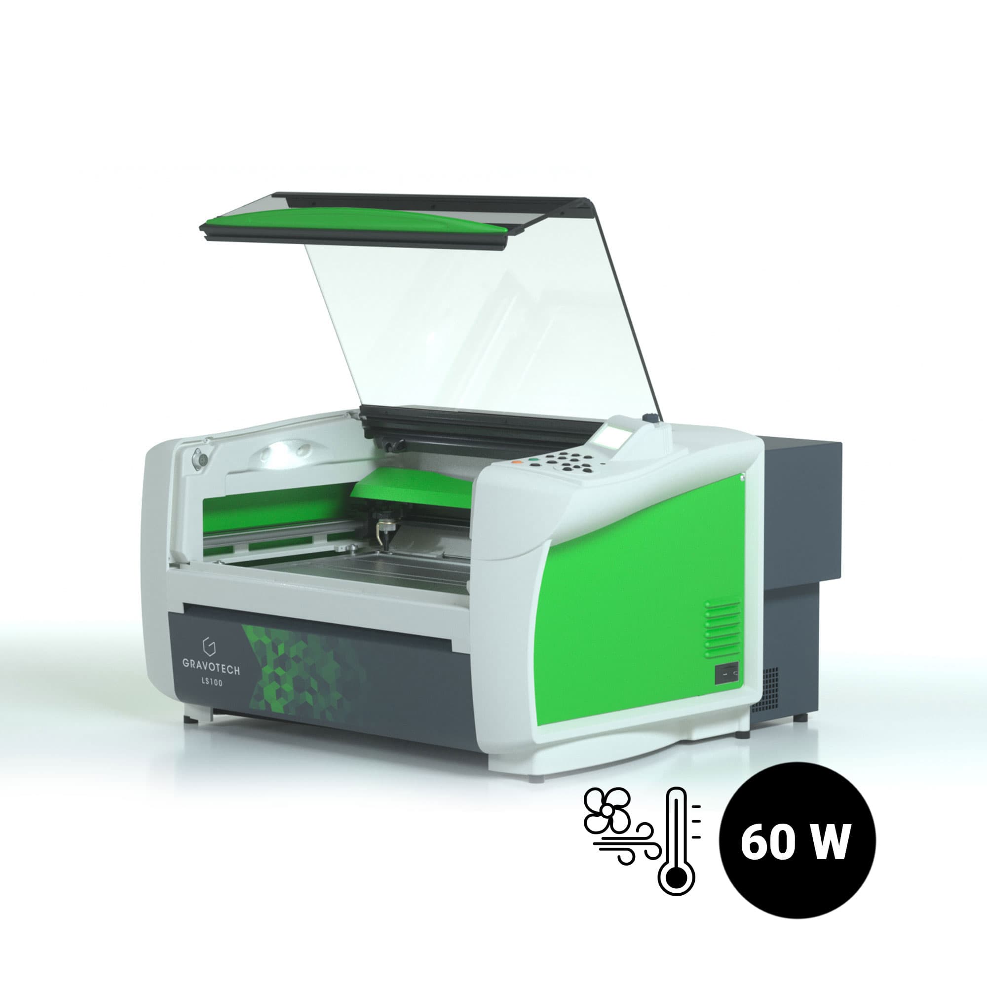 Gravotech LS100 CO2 laserový gravírovací stroj, 60wattový CO2 laser s chlazením vzduchem