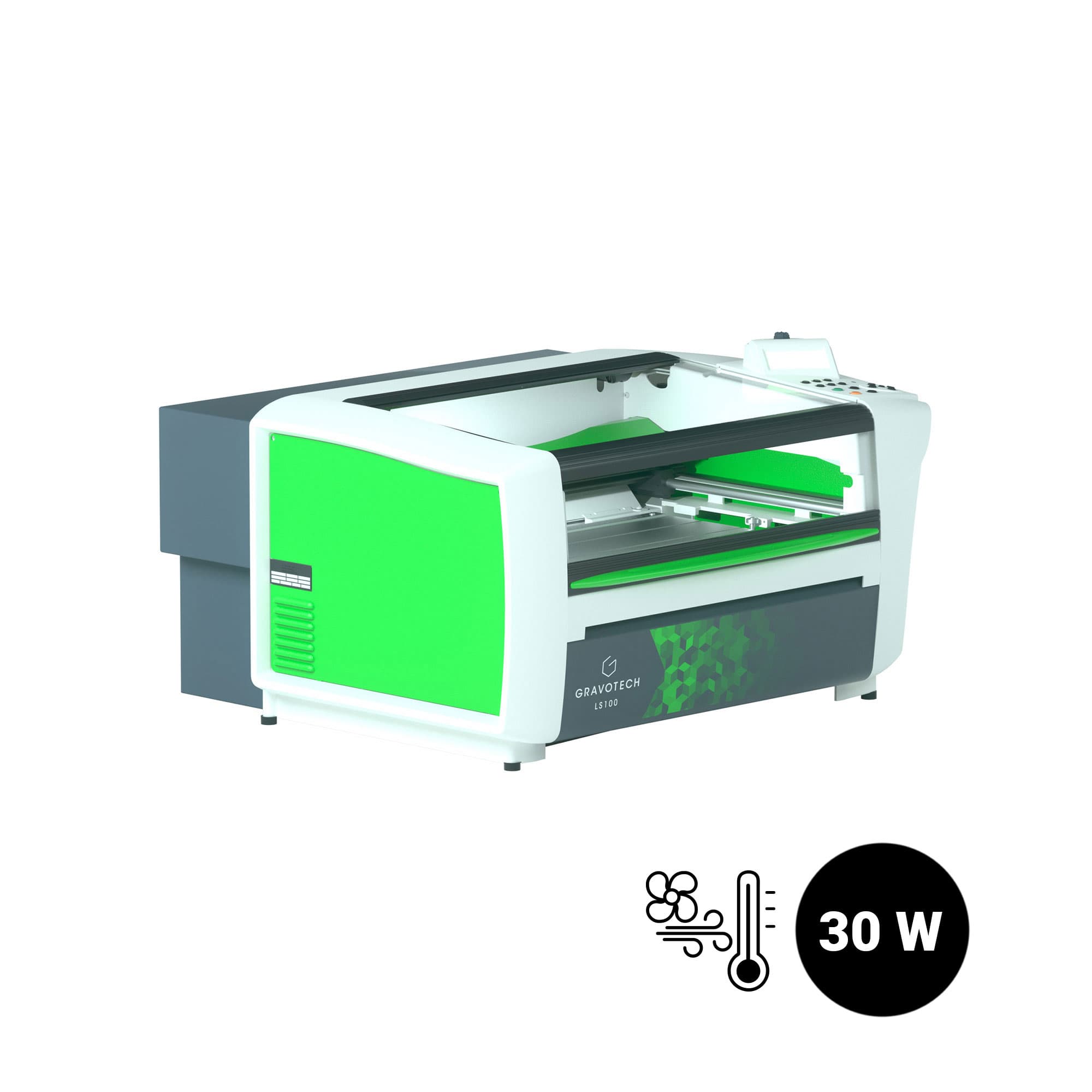 Gravotech LS100 CO2 laserový gravírovací stroj, 30wattový CO2 laser s chlazením vzduchem