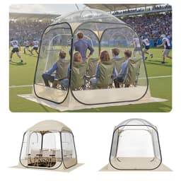 Sportovní stan, 1,83 x 1,83 m, průhledný bublinový stan pro 2–4 osoby, vodotěsný venkovní stan s podložkou a horním krytem, zahradní iglú, kopulovitý stan, kempingový přístřešek pro akce, rybaření, fandění - miniatura 2