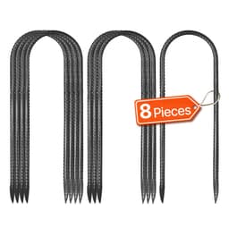 12palcové balení 8 kusů armovacích kolíků 304,8x82,04 mm, vysoce odolné pozinkované zemní kotvy ve tvaru U - miniatura 2