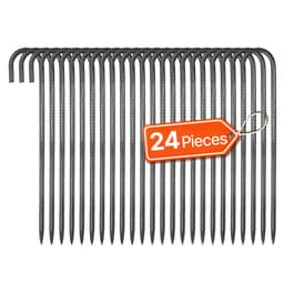 406,4 mm / 16 palců, balení 24 kusů armovacích tyčí, vysoce odolné pozinkované zemní kotvy s hákem J - miniatura 2