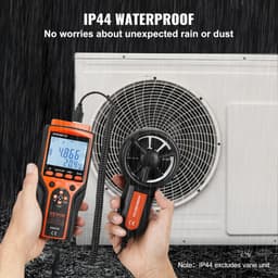 Ruční anemometr s děleným senzorem, 14℉-140℉, digitální měřič rychlosti větru CFM s LED podsvícením, měří rychlost větru, teplotu větru, proudění vzduchu, ochladzování větrem, pro plachtění, surfování, létání, vytápění, větrání a klimatizaci - miniatura 10