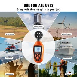 Ruční anemometr, 14℉-113℉, digitální měřič rychlosti větru s LED podsvícením, měří rychlost větru, teplotu větru, proudění vzduchu, ochladzování větrem, pro plachtění, surfování, drony, létání, vytápění, klimatizaci a klimatizaci - miniatura 10